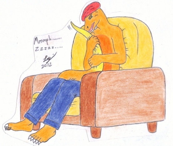 好累哦。。。x..x 

这是高中二时上完中文课后画的，那天又正逢月考。。。。所以累得不像样。。。。

ps:有时候真多么希望有条尾巴来抱抱。。。。:3